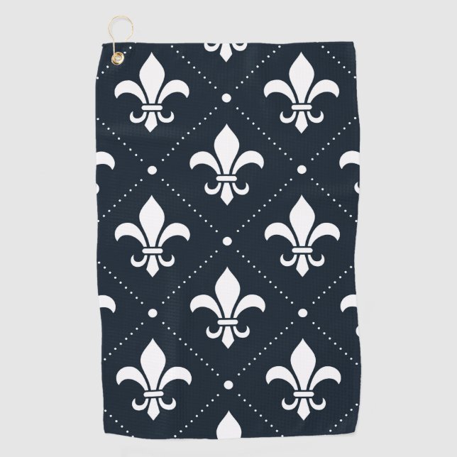 Fleur-de-Lis Pattern Golf Towel (Front)