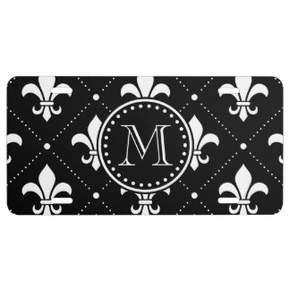 Fleur De Lis Pattern License Plate