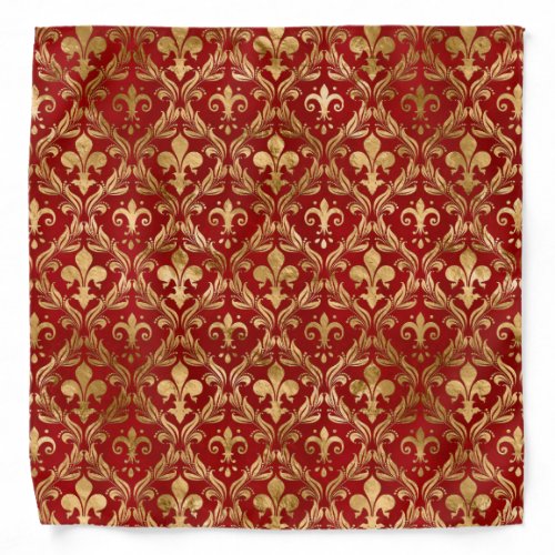 Fleur_de_lis pattern luxury red bandana