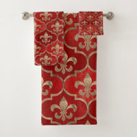 Fleur-de-lis pattern luxury red