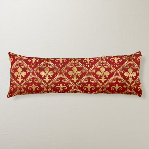 Fleur_de_lis pattern luxury red body pillow
