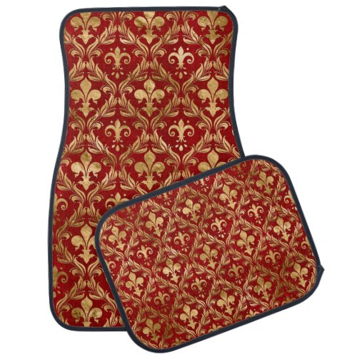 Fleur_de_lis pattern luxury red car floor mat