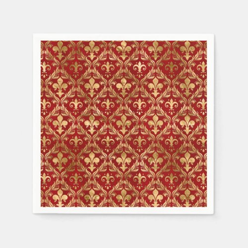 Fleur_de_lis pattern luxury red napkins