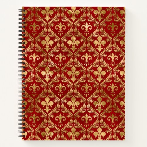 Fleur_de_lis pattern luxury red notebook