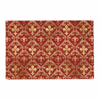 Fleur-de-lis Pattern Luxury Red Placemat by LoveMalinois at Zazzle