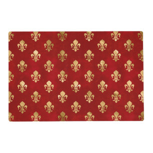 Fleur-de-lis pattern luxury red placemat