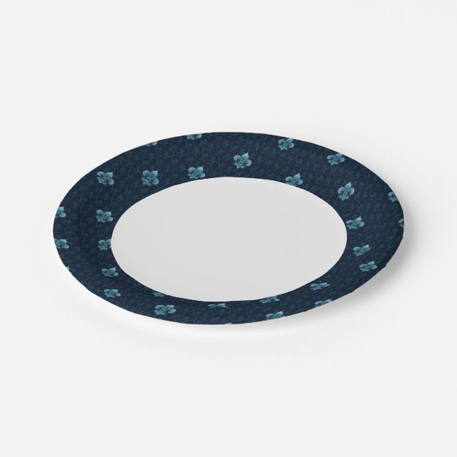 Fleur De Lis Pattern Paper Plates (Angled)