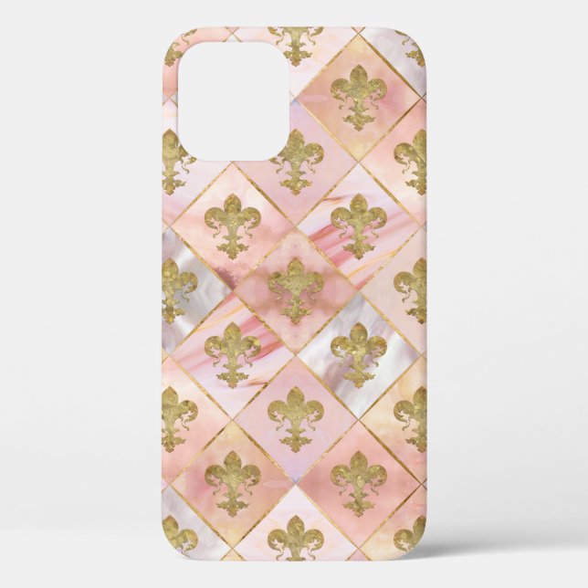Fleur-de-lis pattern Pastel Quartz Case-Mate iPhone Case (Back)