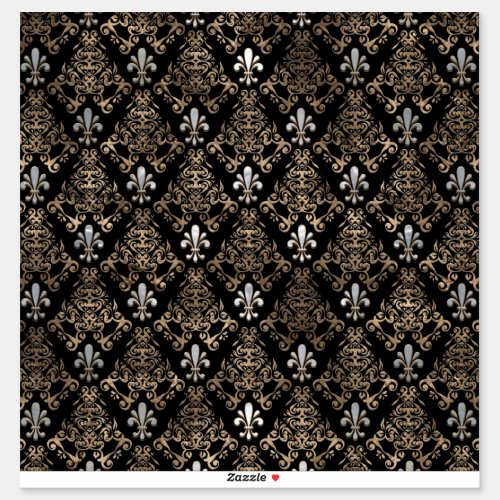 Fleur_de_lis pattern pearl and gold sticker