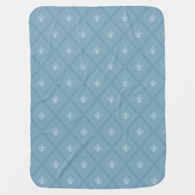 Fleur-de-lis pattern receiving blanket (Front)