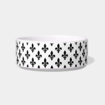 Fleur de Lis Pattern, Royal French, Black on White Bowl<br><div class="desc">Elegant,  stylish and sophisticated pattern with black Fleur De Lis Pattern on white background. Modern and trendy design,  perfect for the heraldry charge lover.</div>