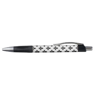 Fleur de Lis Pattern, Royal French, Black on White Pen