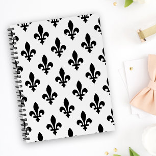 Fleur de Lis Pattern, Royal French, Black on White Planner