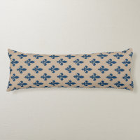 Fleur de Lis Pattern, Royal French Blue on Cream