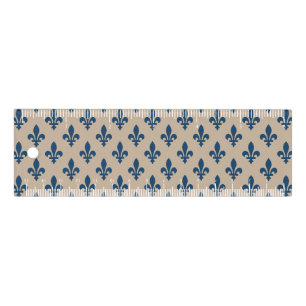 Fleur de Lis Pattern, Royal French Blue on Cream Ruler