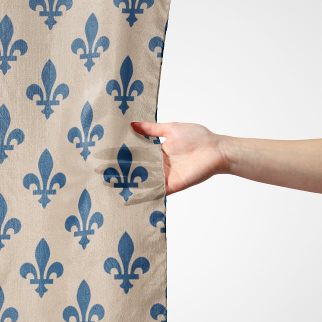Fleur de Lis Pattern, Royal French Blue on Cream Scarf (Creator Uploaded)
