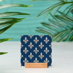 Fleur de Lis Pattern, Royal French, Cream on Blue Holder