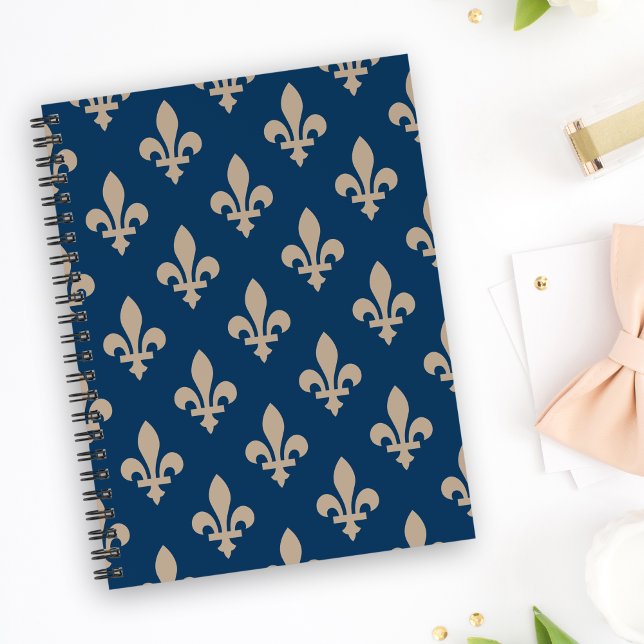 Fleur de Lis Pattern, Royal French, Cream on Blue Planner (Creator Uploaded)