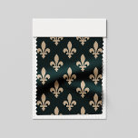 Fleur de Lis Pattern, Royal French Cream on Green Fabric