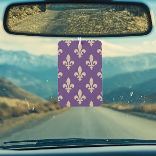 Fleur de Lis Pattern, Royal French Cream on Purple Air Freshener