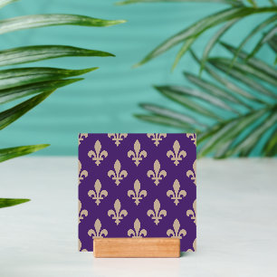 Fleur de Lis Pattern, Royal French Cream on Purple Holder