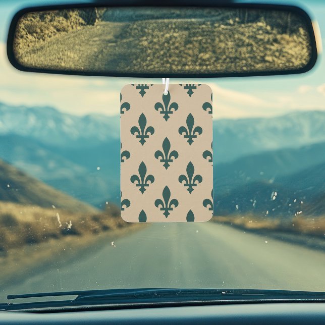 Fleur de Lis Pattern, Royal French Green on Cream Air Freshener (Creator Uploaded)