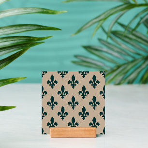Fleur de Lis Pattern, Royal French Green on Cream Holder