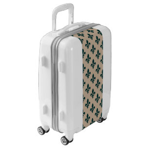 Fleur de Lis Pattern, Royal French Green on Cream Luggage