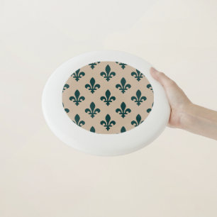 Fleur de Lis Pattern, Royal French Green on Cream Wham-O Frisbee