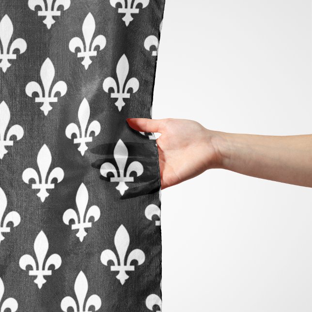 Fleur de Lis Pattern, Royal French, White on Black Scarf (Creator Uploaded)