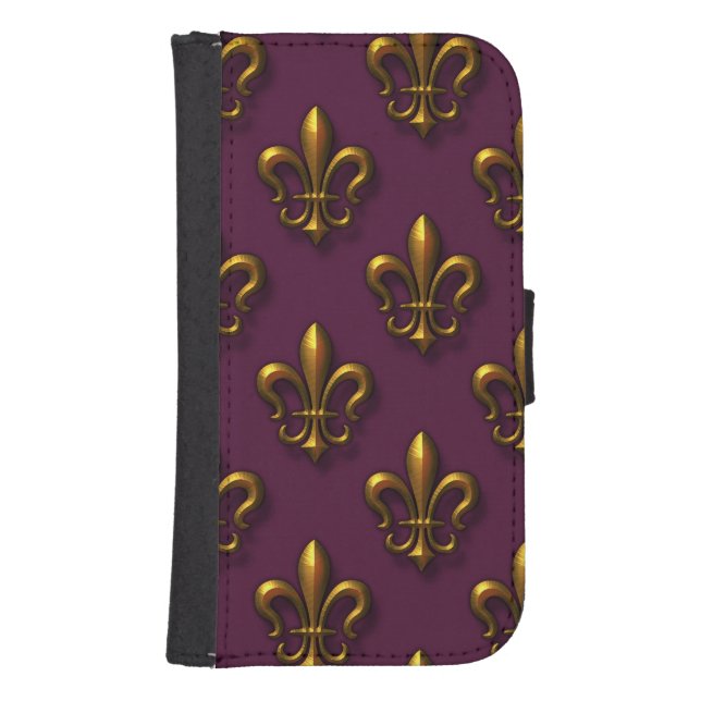 Fleur De Lis Pattern Samsung Galaxy Wallet Case (Front)