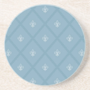 Fleur-de-lis pattern sandstone coaster