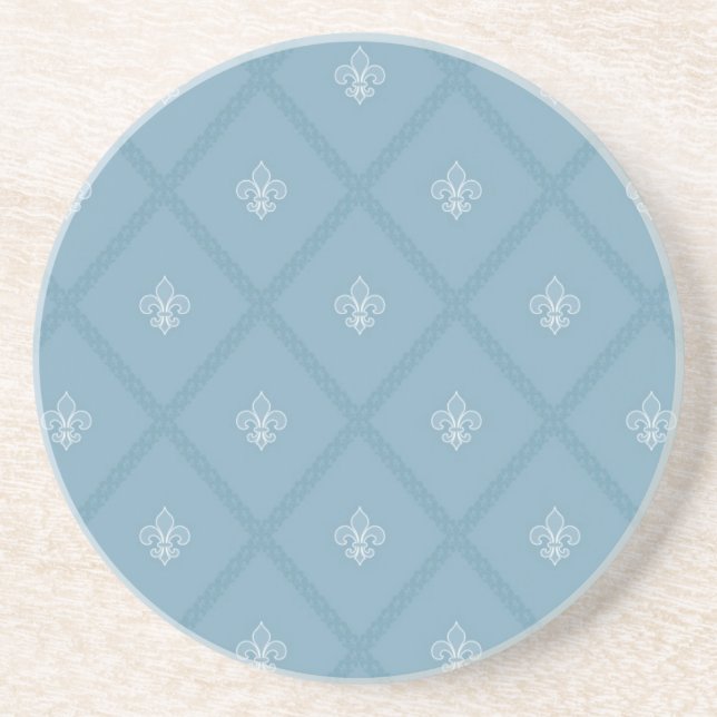 Fleur-de-lis pattern sandstone coaster (Front)