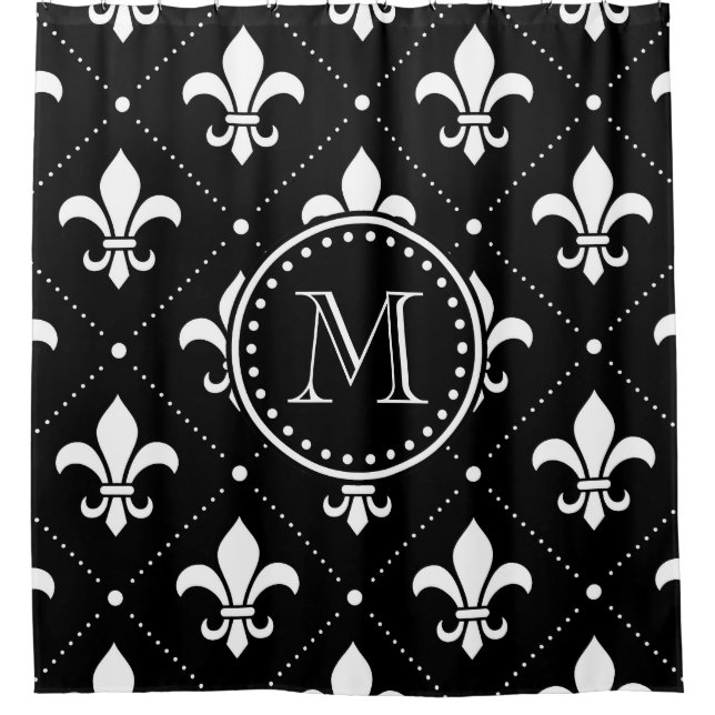 Fleur De Lis Pattern Shower Curtain (Front)