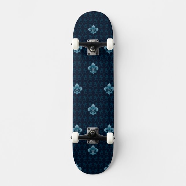 Fleur De Lis Pattern Skateboard Deck (Front)