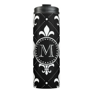 Fleur De Lis Pattern Thermal Tumbler