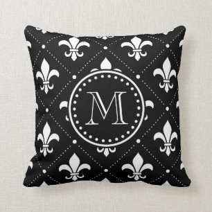 Fleur De Lis Pattern Throw Pillow