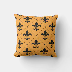 Fleur De Lis Pattern Throw Pillow