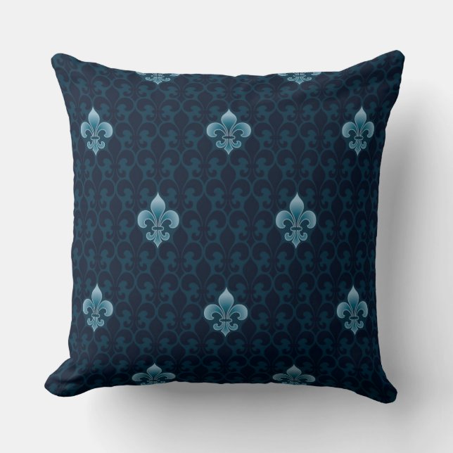 Fleur De Lis Pattern Throw Pillow (Front)