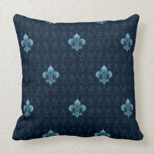 Fleur De Lis Pattern Throw Pillow