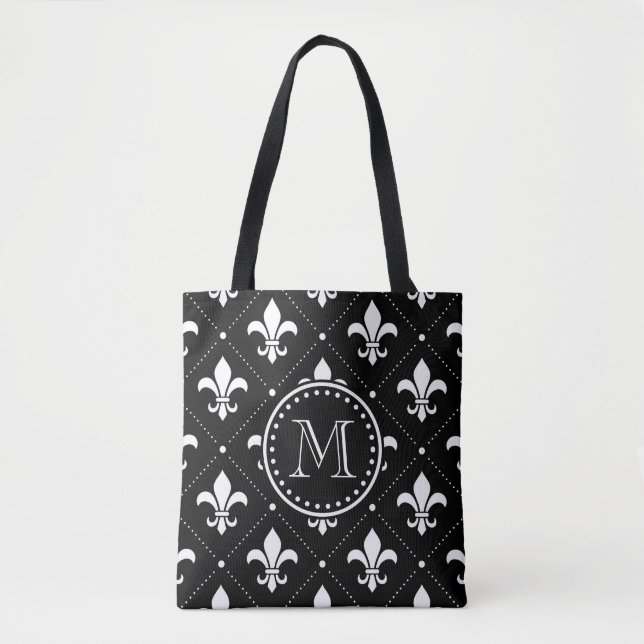 Fleur De Lis Pattern Tote Bag (Front)