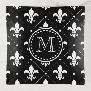 Fleur De Lis Pattern Trinket Tray