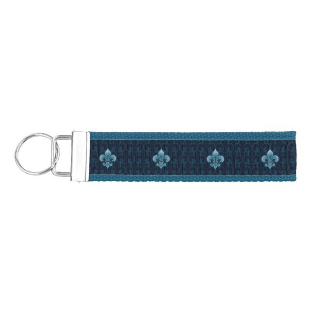 Fleur De Lis Pattern Wrist Keychain (Keys on Left)