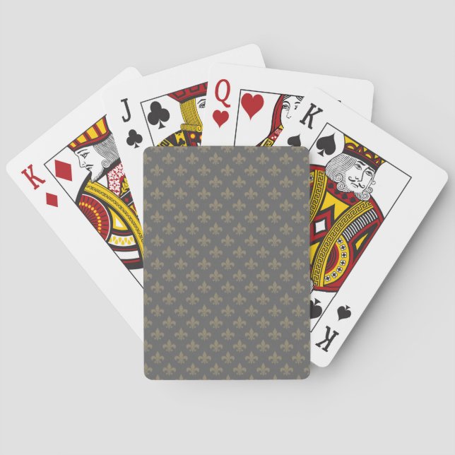 Fleur de lis Pattern + your image or text Poker Cards (Back)