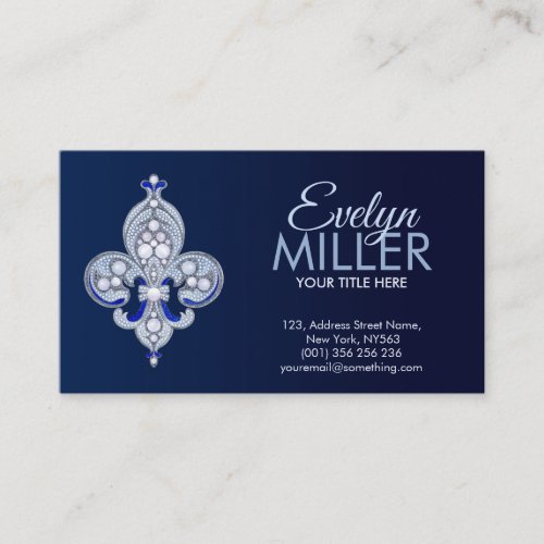 Fleur_de_lis Pearl and Lapis Lazuli Ornament Business Card