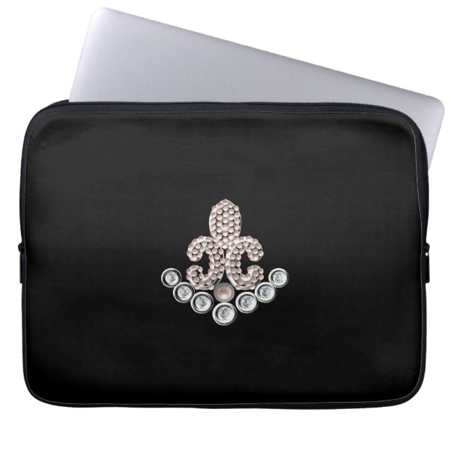 Fleur De Lis-pearls Laptop Sleeve (Front)