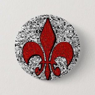 fleur de lis pinback button