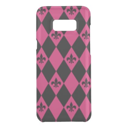 Fleur De Lis &amp; Pink Black Diamond Pattern Uncommon Samsung Galaxy S8+ Case
