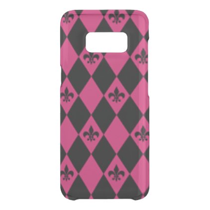 Fleur De Lis &amp; Pink Black Diamond Pattern Uncommon Samsung Galaxy S8 Case