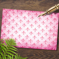 Fleur De Lis Pink Decoupage Paper
